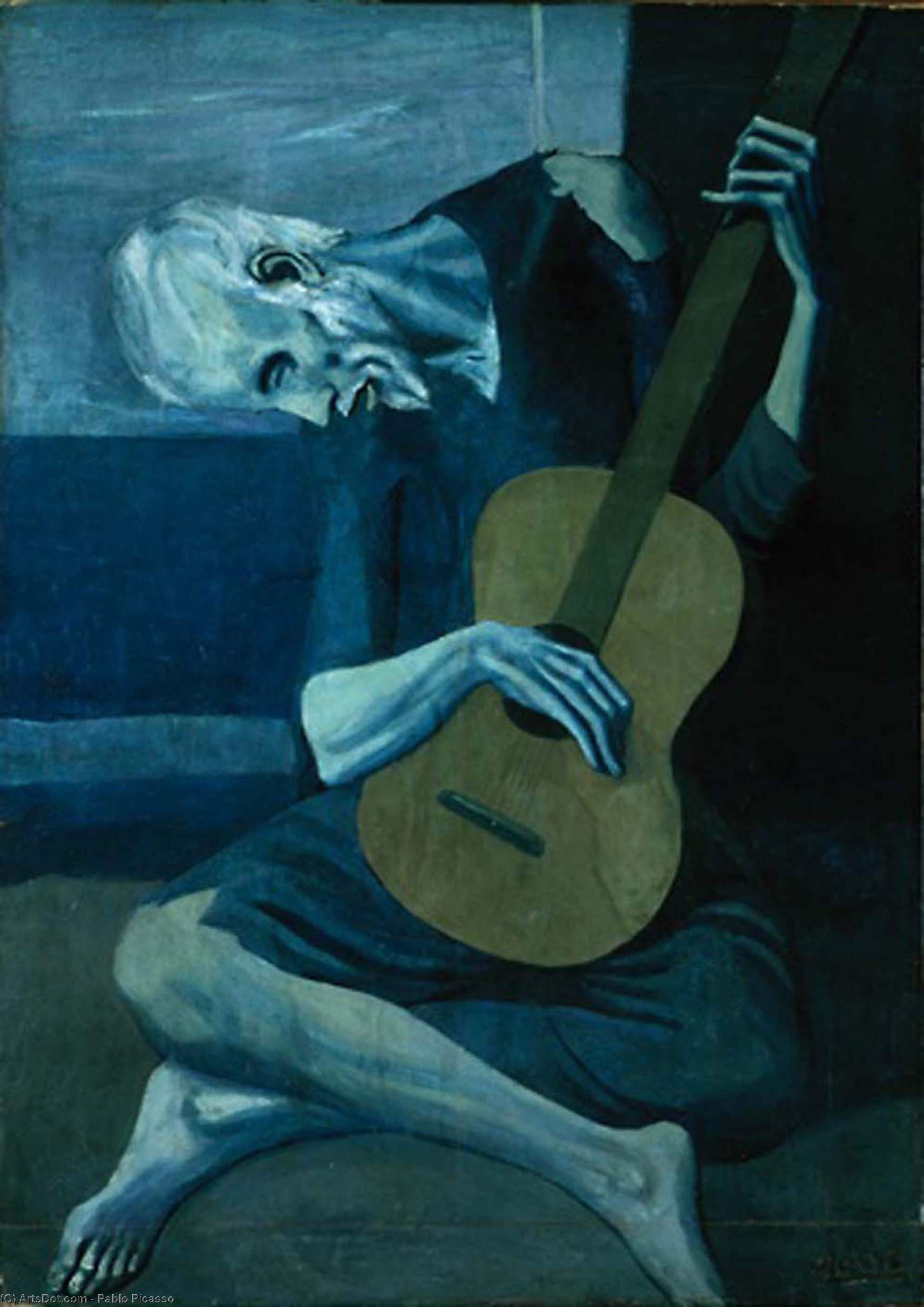 WikiOO.org - Энциклопедия изобразительного искусства - Живопись, Картины  Pablo Picasso - старый гитарист
