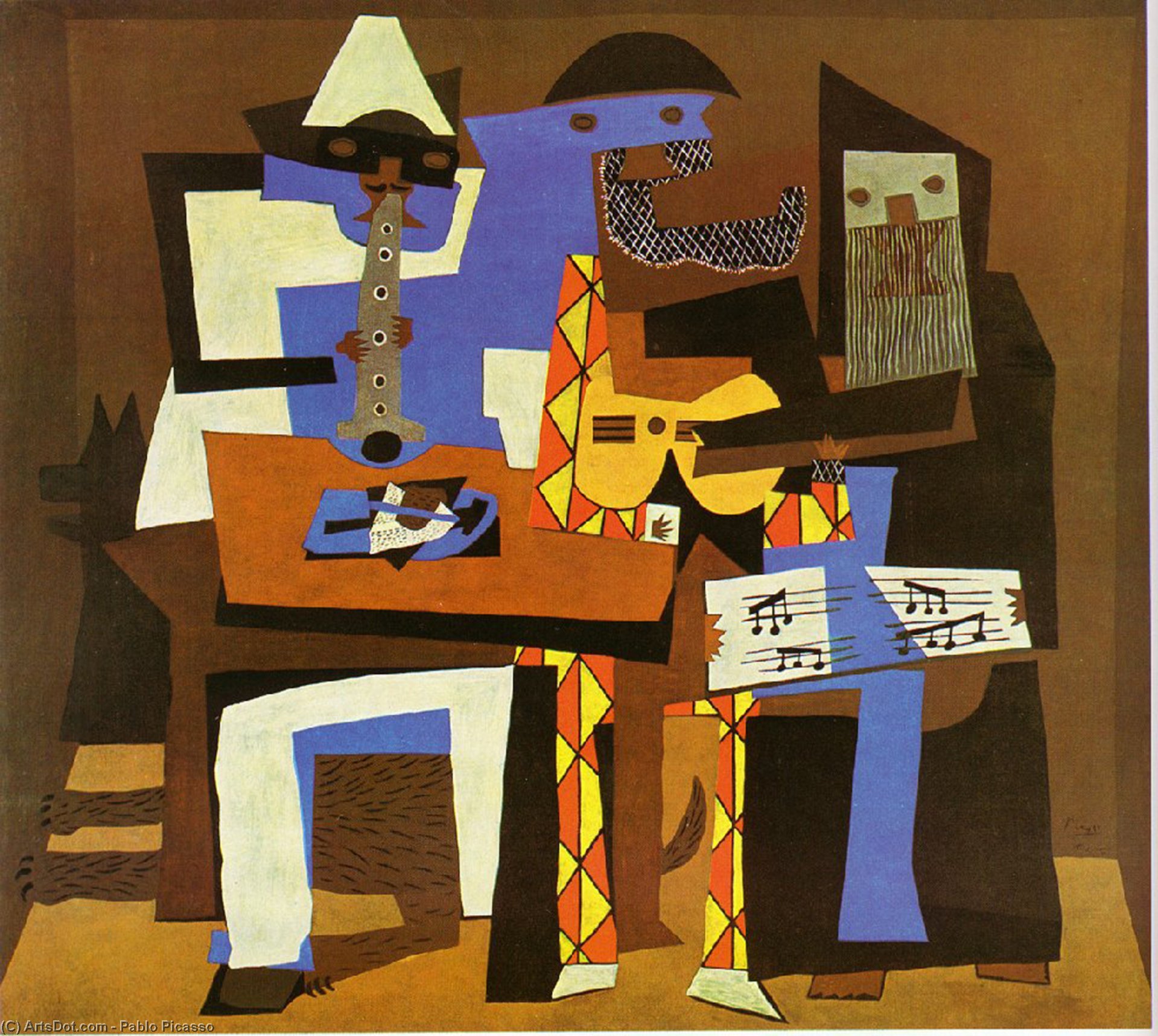 WikiOO.org - Енциклопедія образотворчого мистецтва - Живопис, Картини
 Pablo Picasso - Three Musicians