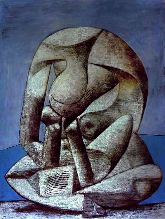 Wikioo.org - The Encyclopedia of Fine Arts - Painting, Artwork by Pablo Picasso - Young Girl Reading a Book on the Beach
