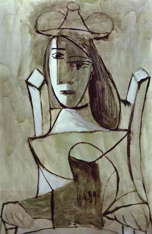 WikiOO.org - Encyclopedia of Fine Arts - Målning, konstverk Pablo Picasso - Young Girl Struck by Sadness