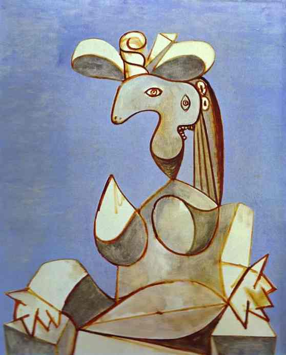 WikiOO.org - Encyclopedia of Fine Arts - Malba, Artwork Pablo Picasso - Young Tormented Girl