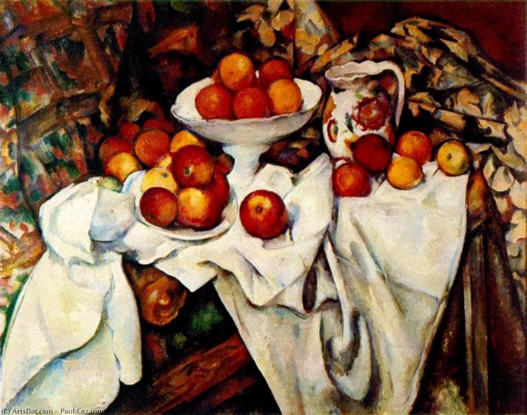 Wikoo.org - موسوعة الفنون الجميلة - اللوحة، العمل الفني Paul Cezanne - Apples and Oranges