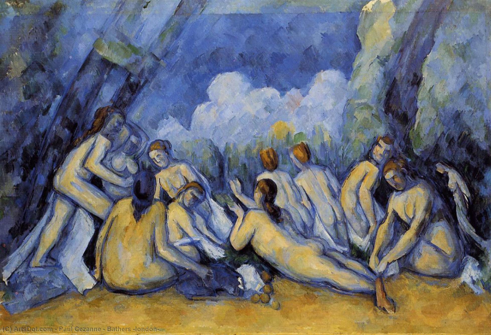 Wikioo.org – La Enciclopedia de las Bellas Artes - Pintura, Obras de arte de Paul Cezanne - Bañistas ( londres )