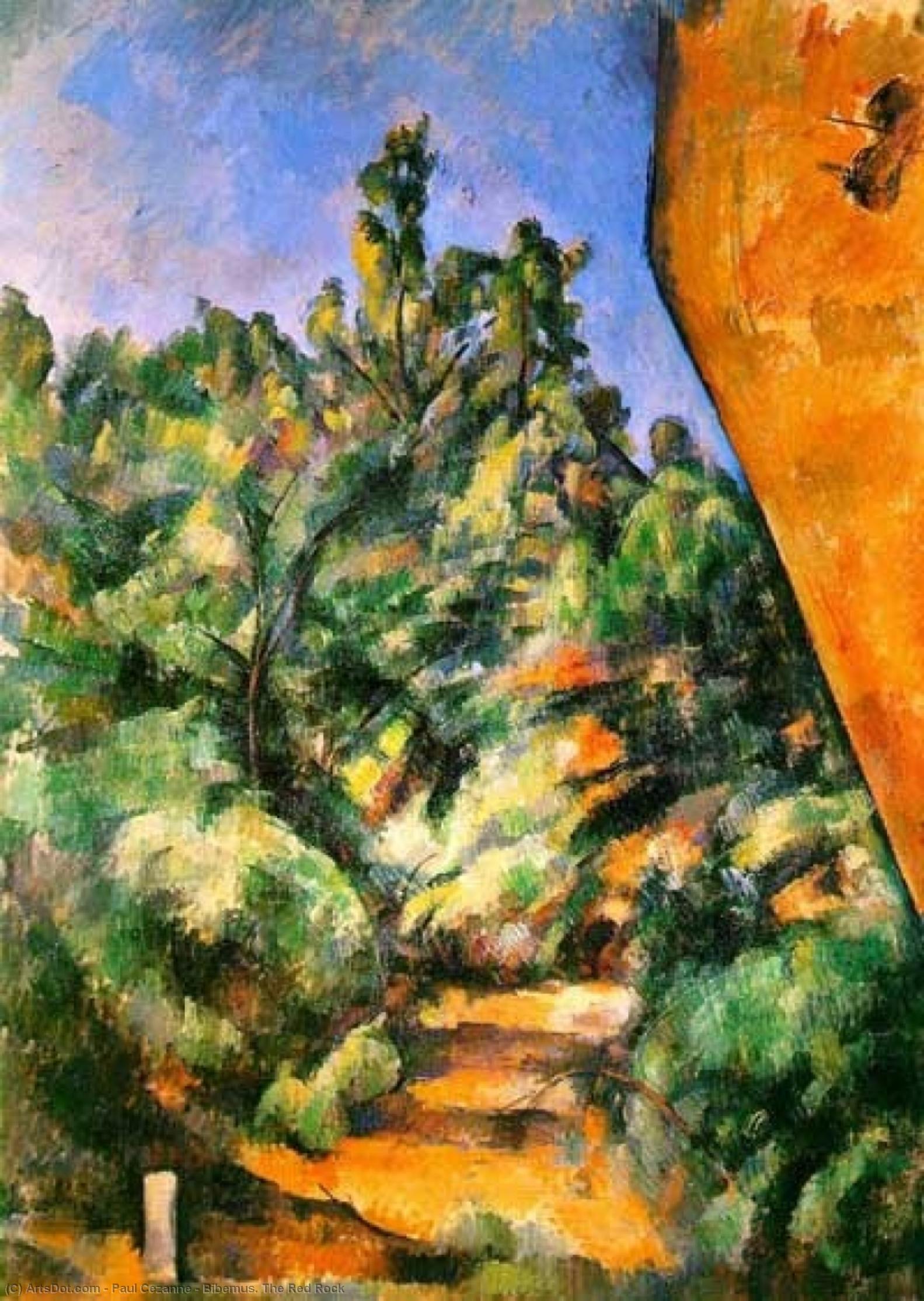 WikiOO.org - Encyclopedia of Fine Arts - Maleri, Artwork Paul Cezanne - Bibemus. The Red Rock