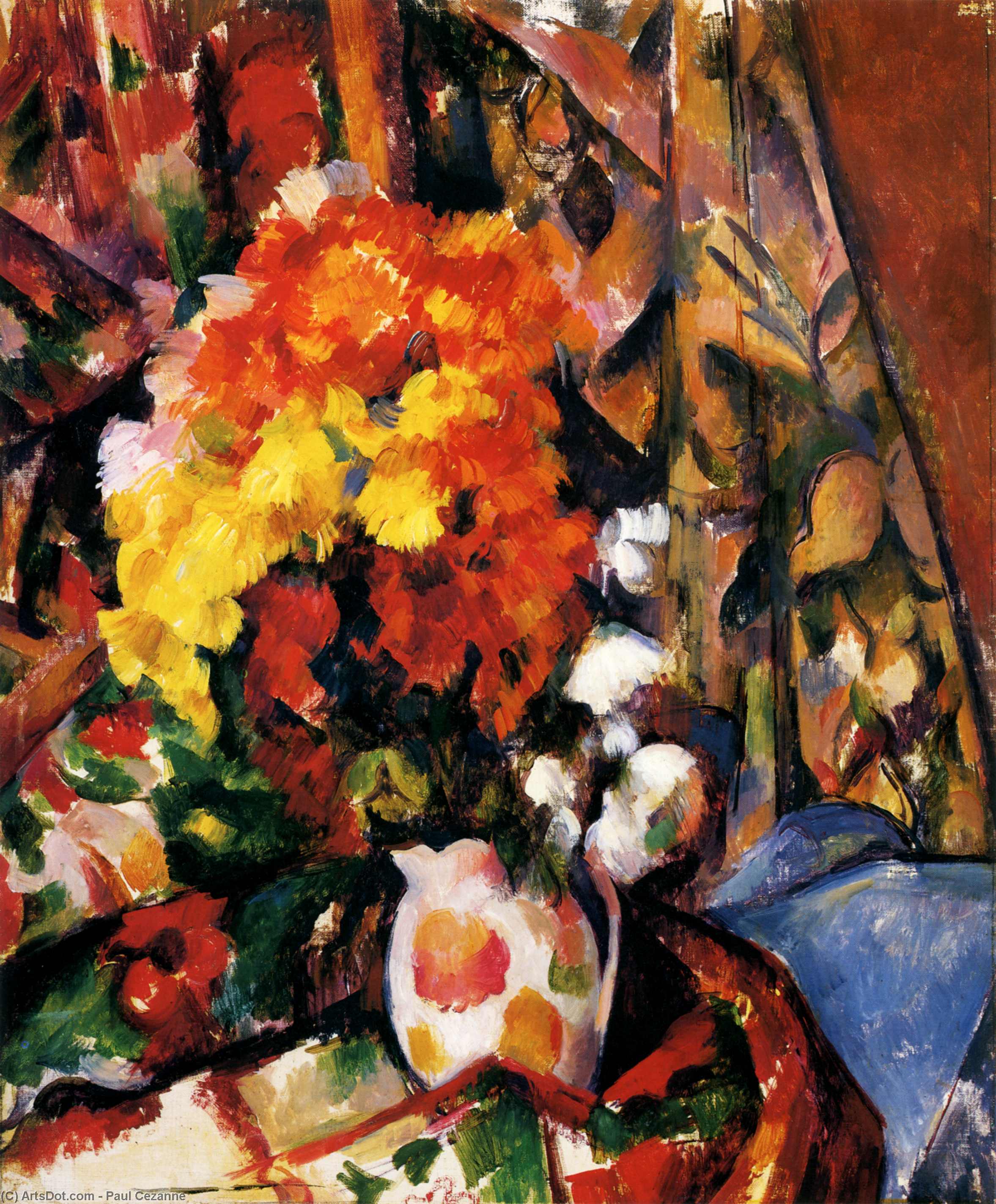 WikiOO.org - 백과 사전 - 회화, 삽화 Paul Cezanne - Chrysanthemums