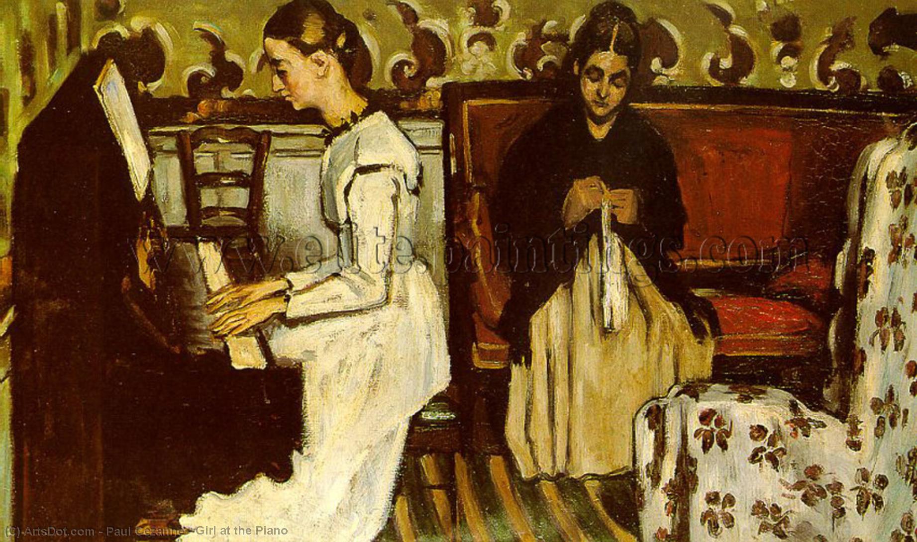 Wikioo.org - สารานุกรมวิจิตรศิลป์ - จิตรกรรม Paul Cezanne - Girl at the Piano