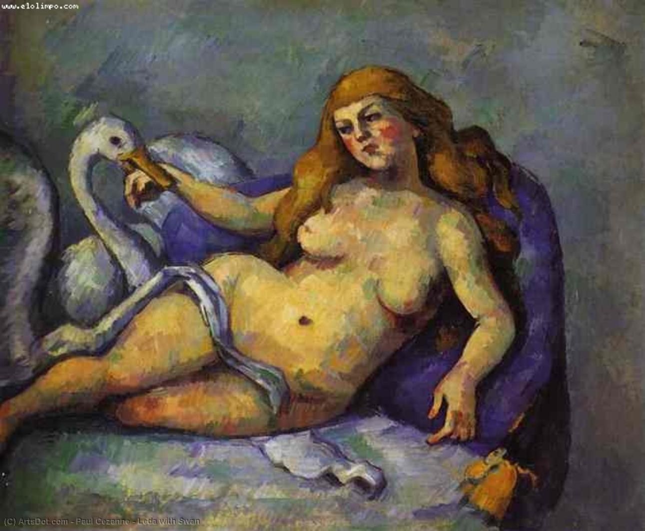 WikiOO.org – 美術百科全書 - 繪畫，作品 Paul Cezanne - 丽达与天鹅