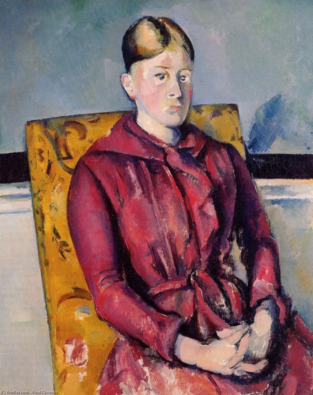 WikiOO.org - Енциклопедія образотворчого мистецтва - Живопис, Картини
 Paul Cezanne - Madame Cezanne in a Yellow Chair