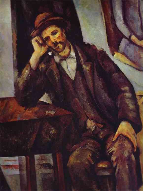 Wikioo.org - The Encyclopedia of Fine Arts - Painting, Artwork by Paul Cezanne - Man Smoking a Pipe