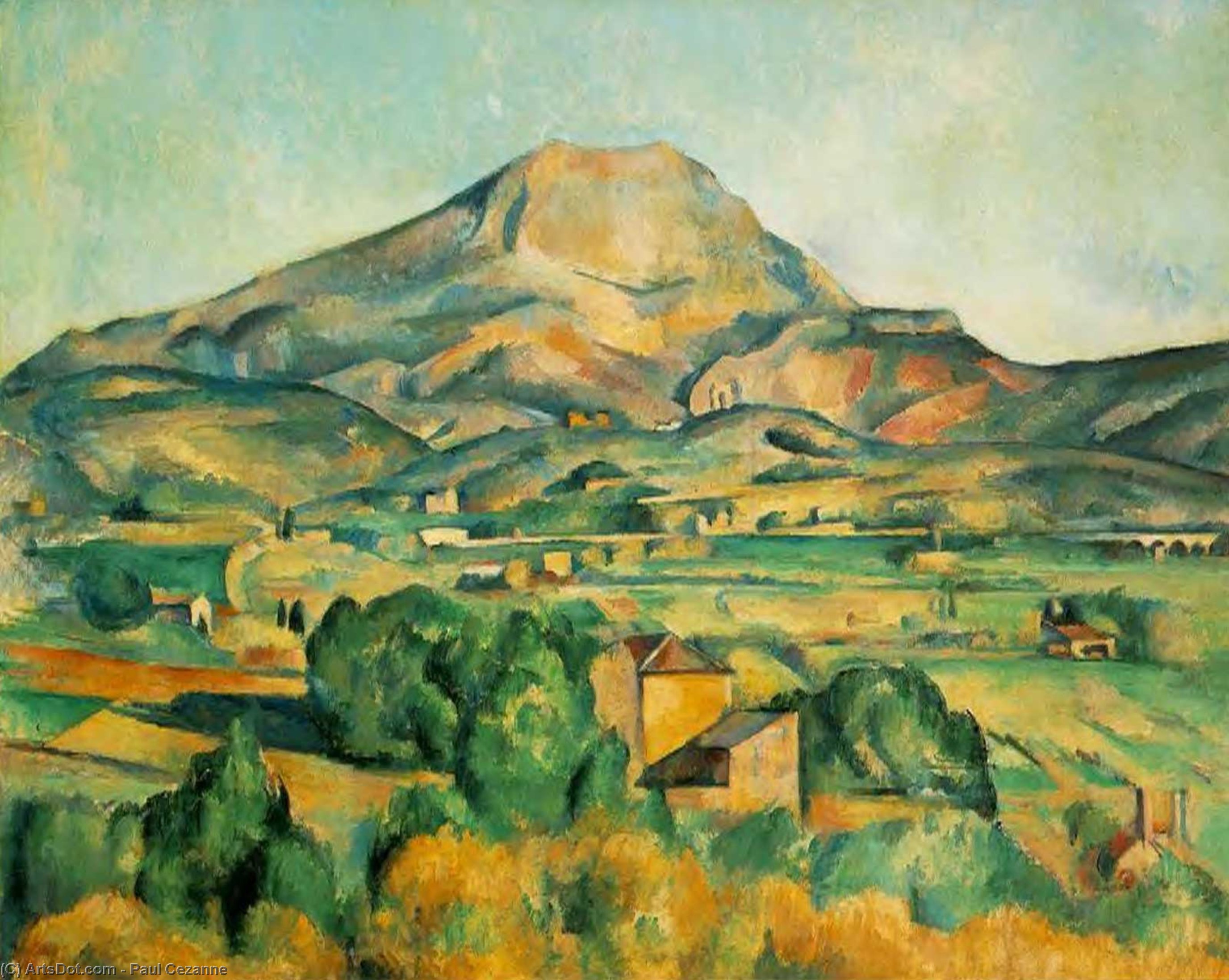 Wikioo.org - The Encyclopedia of Fine Arts - Painting, Artwork by Paul Cezanne - Mont Sainte-Victoire (Barnes)