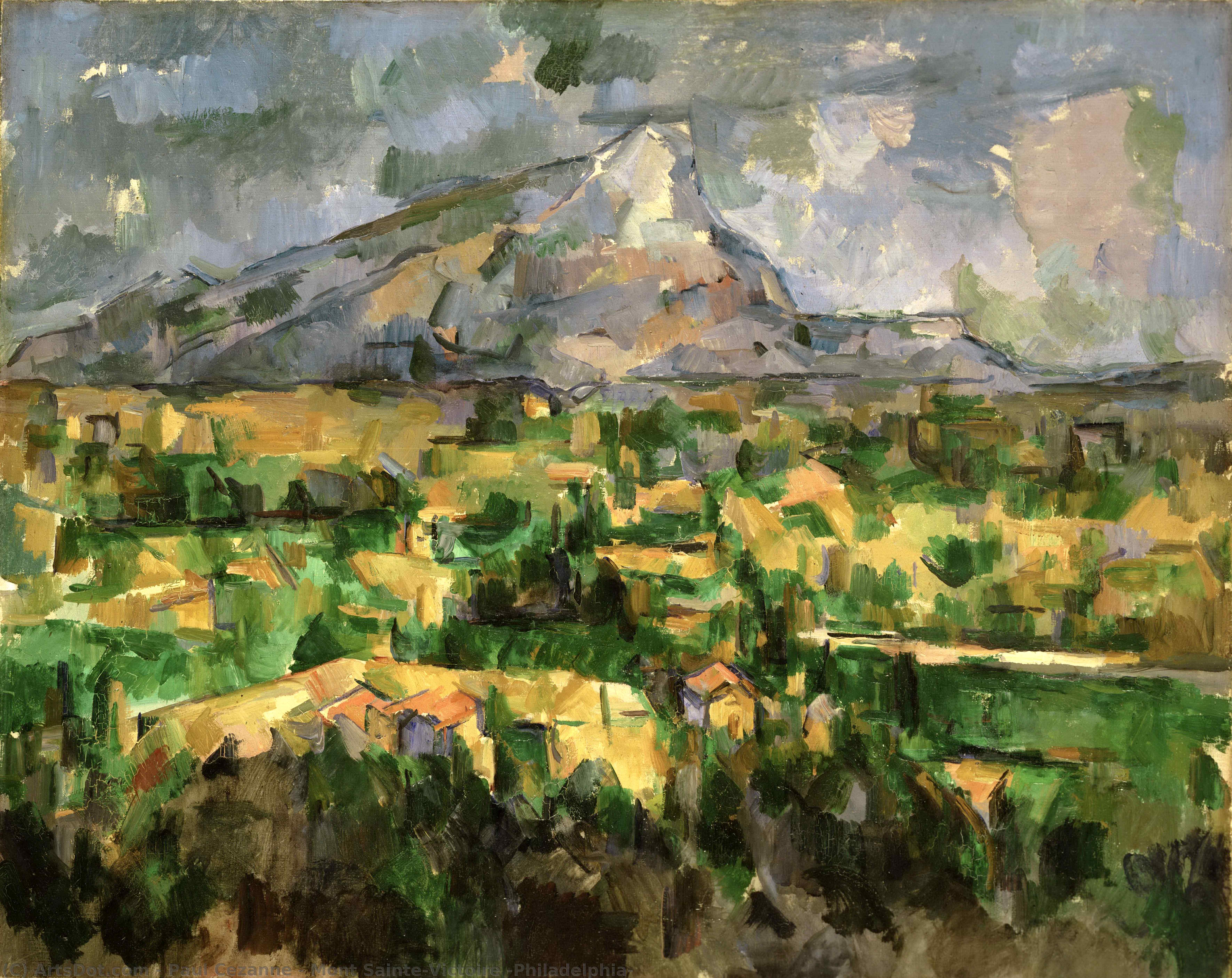 WikiOO.org - Енциклопедия за изящни изкуства - Живопис, Произведения на изкуството Paul Cezanne - Mont Sainte-Victoire (Philadelphia)