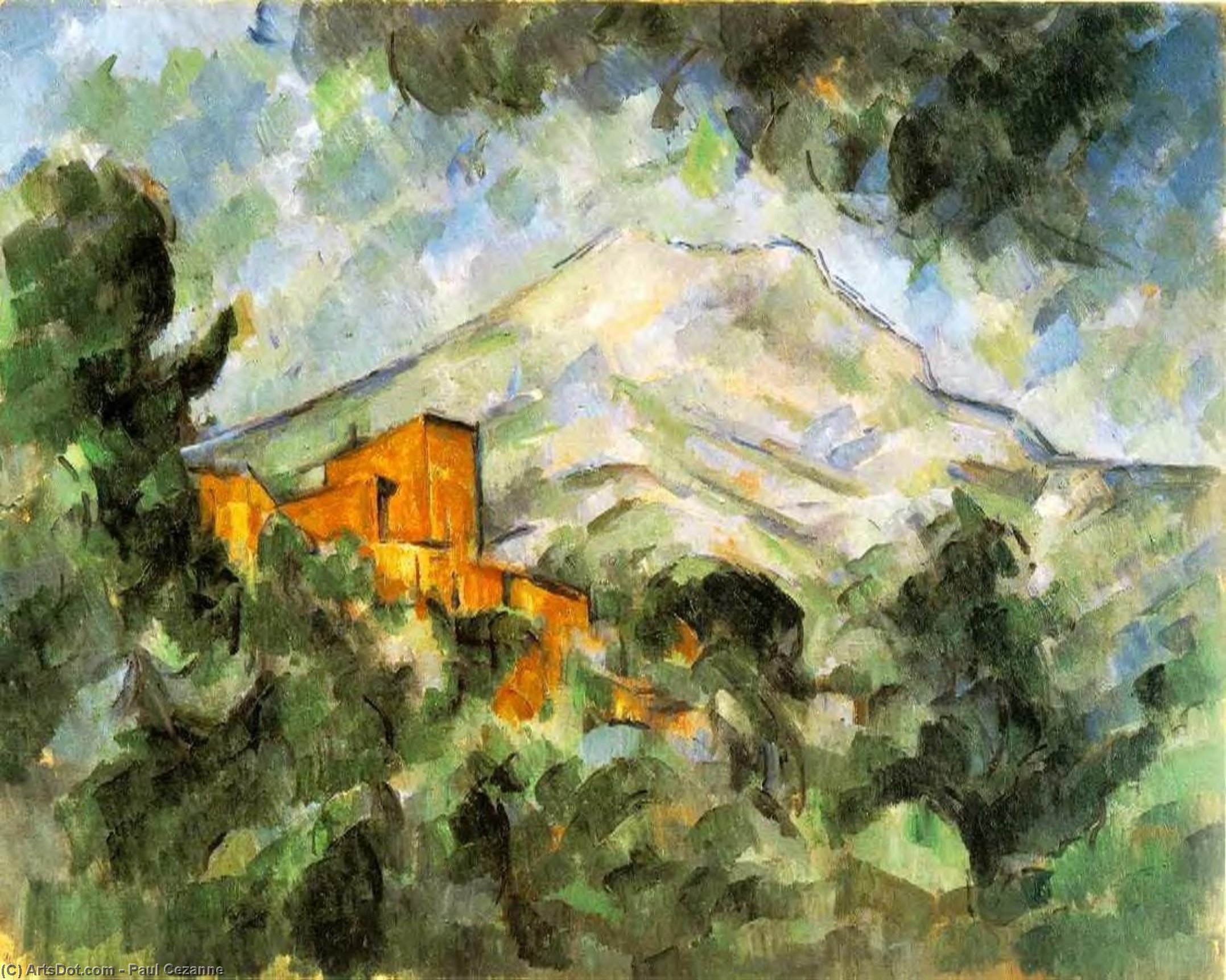 WikiOO.org - Encyclopedia of Fine Arts - Maalaus, taideteos Paul Cezanne - Mont Sainte-Victoire and Chateau Noir