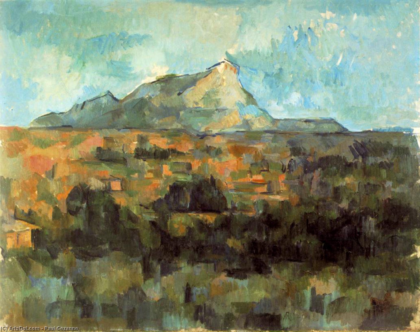WikiOO.org - אנציקלופדיה לאמנויות יפות - ציור, יצירות אמנות Paul Cezanne - Mont Sainte-Victoire Seen from Les Lauves (Switzerland)