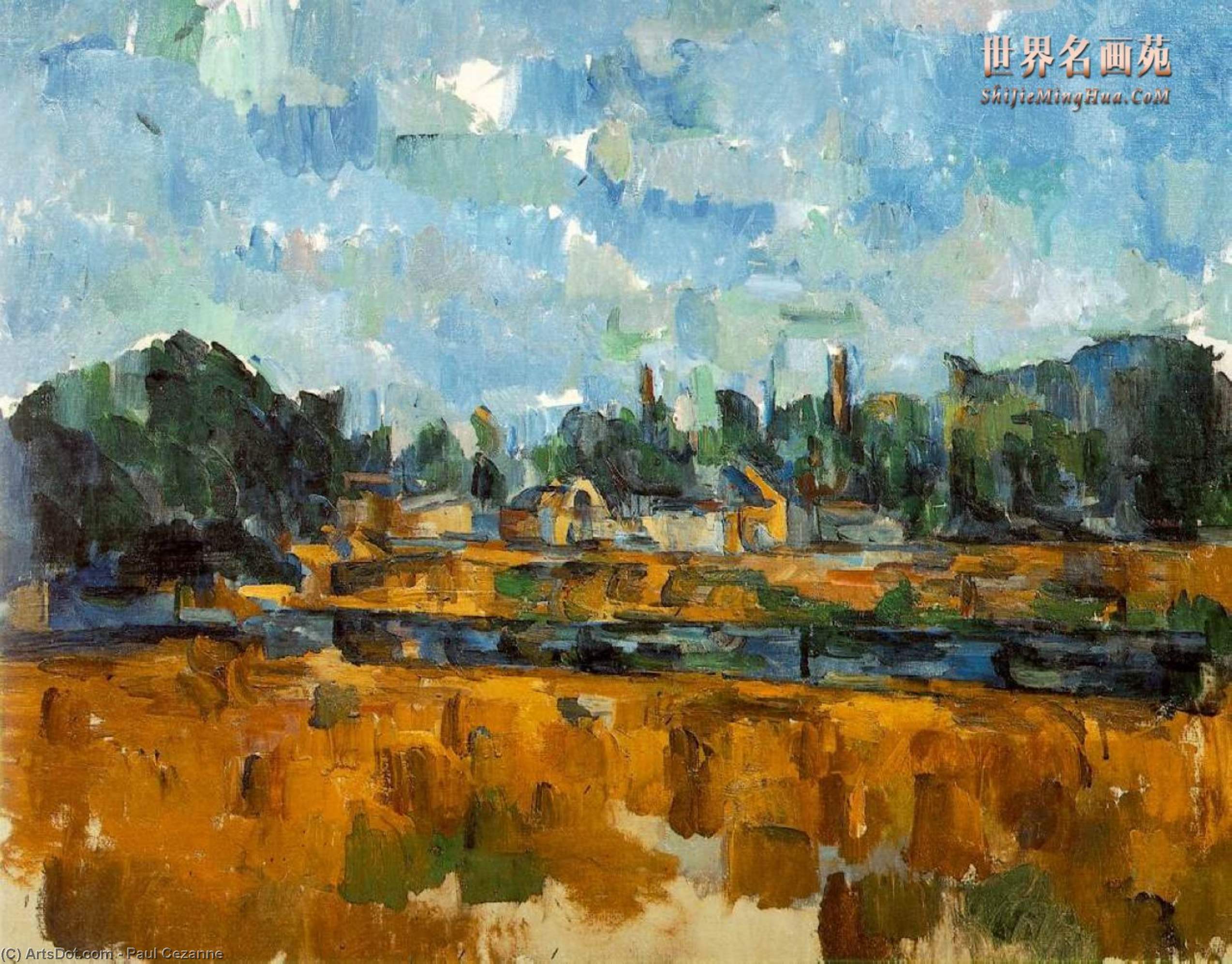 WikiOO.org - Encyclopedia of Fine Arts - Maleri, Artwork Paul Cezanne - Riverbanks
