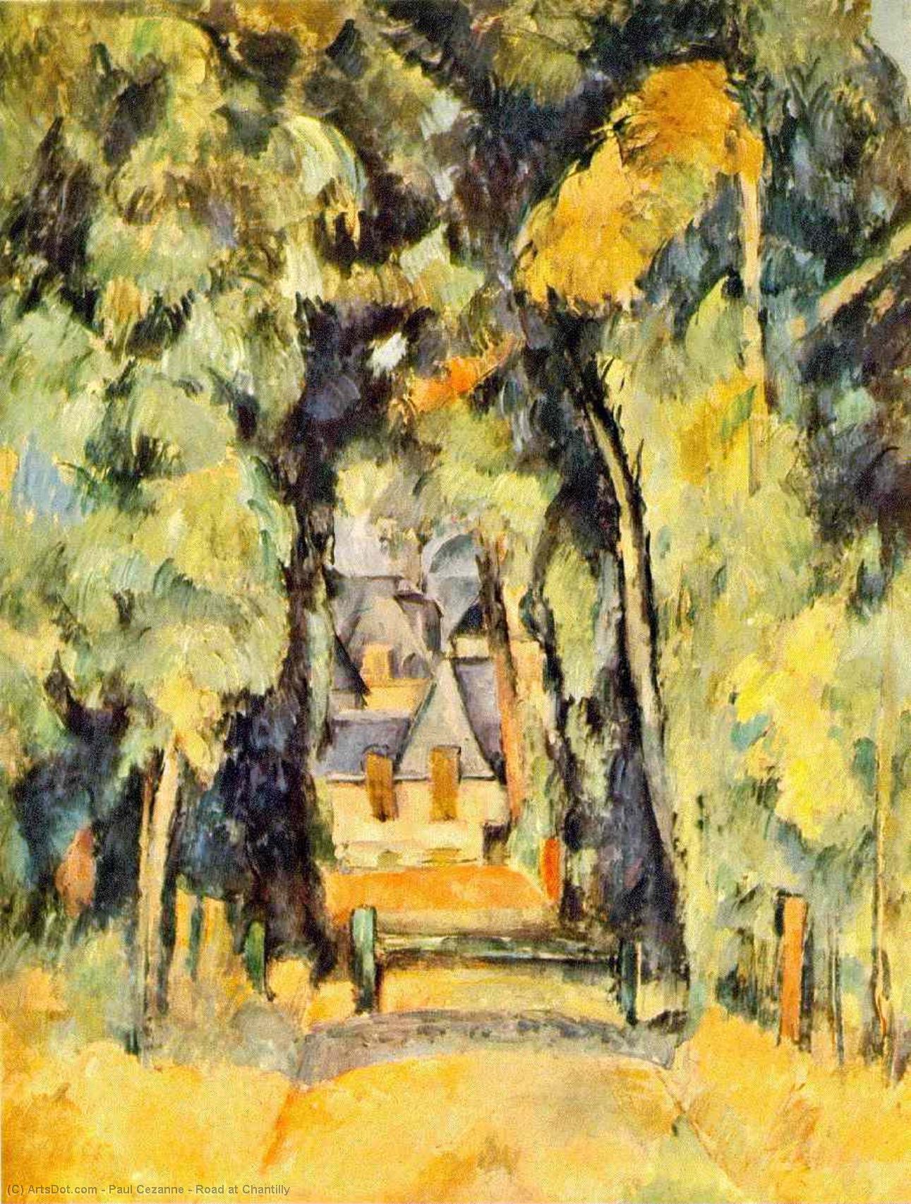 Wikoo.org - موسوعة الفنون الجميلة - اللوحة، العمل الفني Paul Cezanne - Road at Chantilly