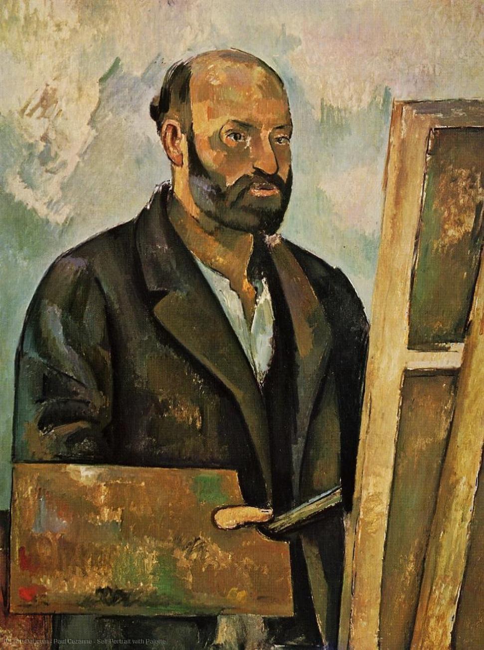 Wikioo.org - The Encyclopedia of Fine Arts - Painting, Artwork by Paul Cezanne - Self Portrait with Palette