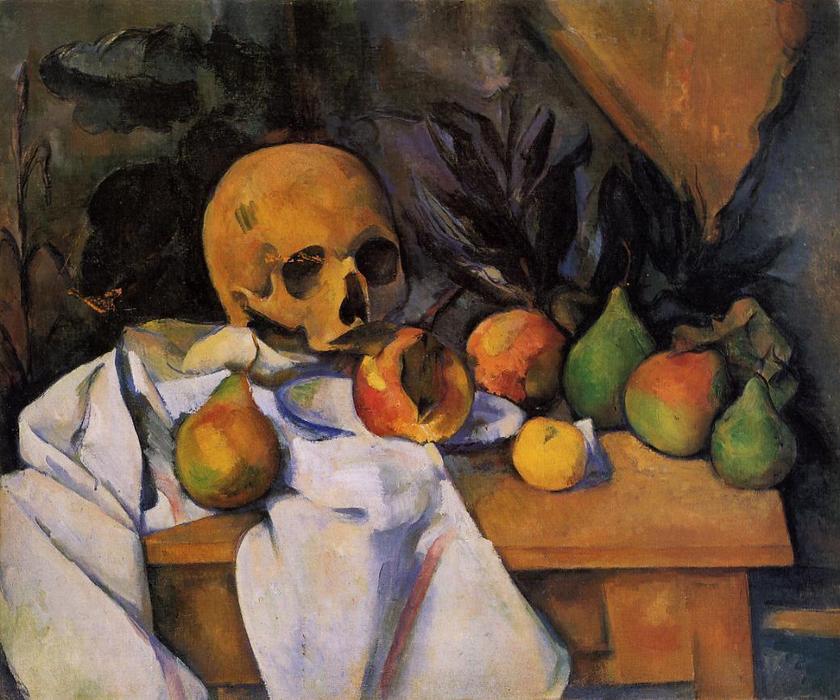 Wikioo.org - The Encyclopedia of Fine Arts - Painting, Artwork by Paul Cezanne - Still Life with Skull