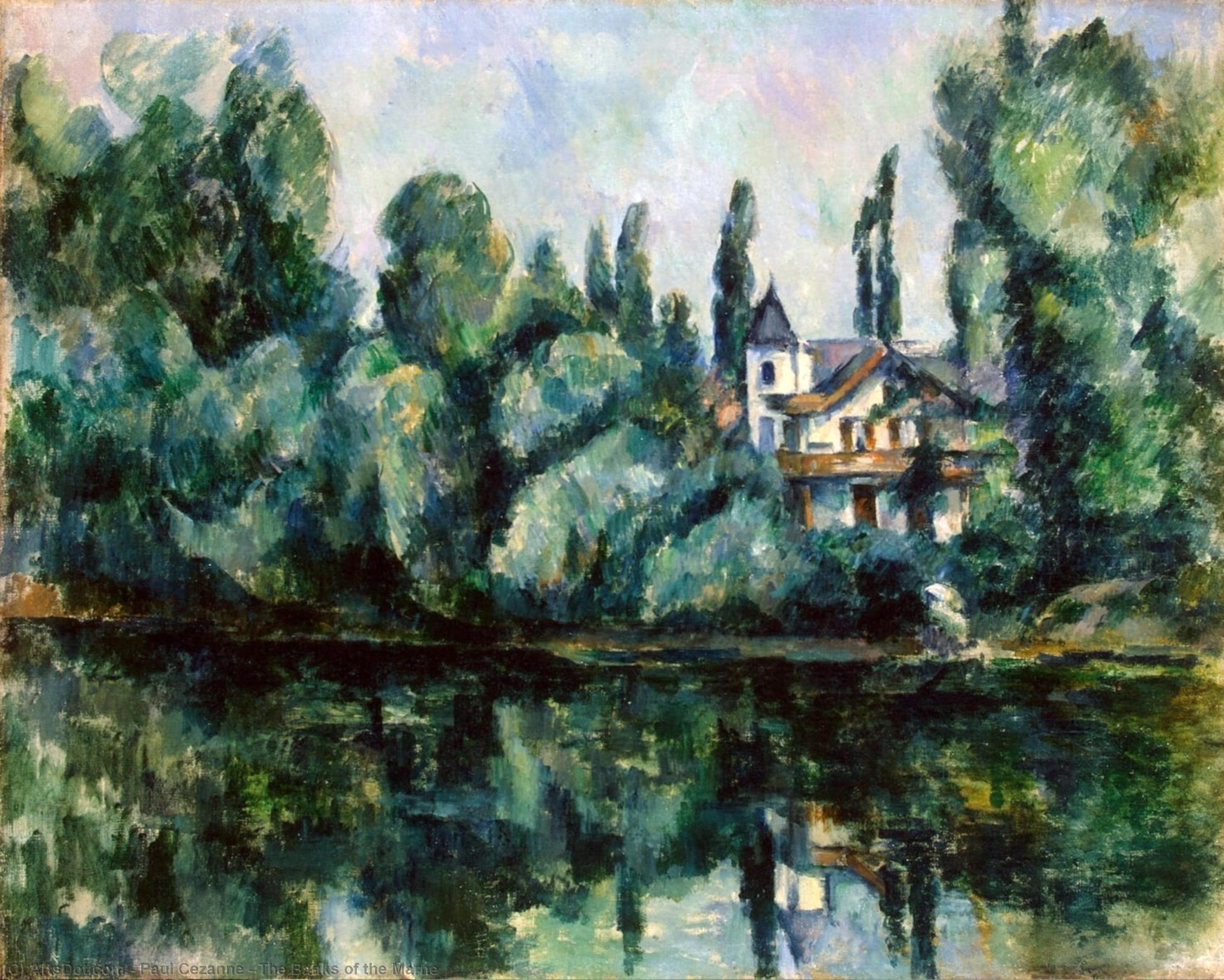 WikiOO.org – 美術百科全書 - 繪畫，作品 Paul Cezanne -  的  银行  的  马恩