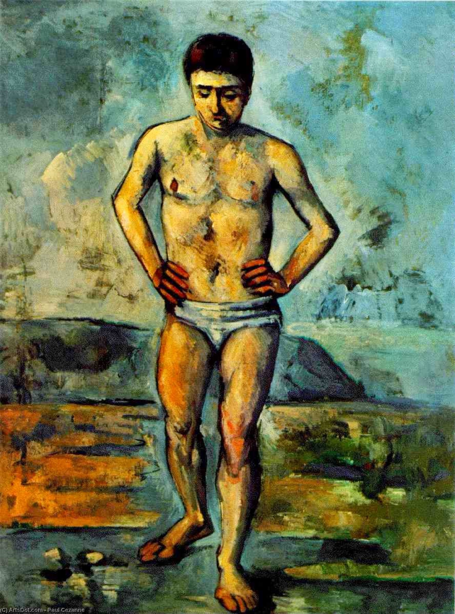 WikiOO.org - Encyclopedia of Fine Arts - Maleri, Artwork Paul Cezanne - The Bather