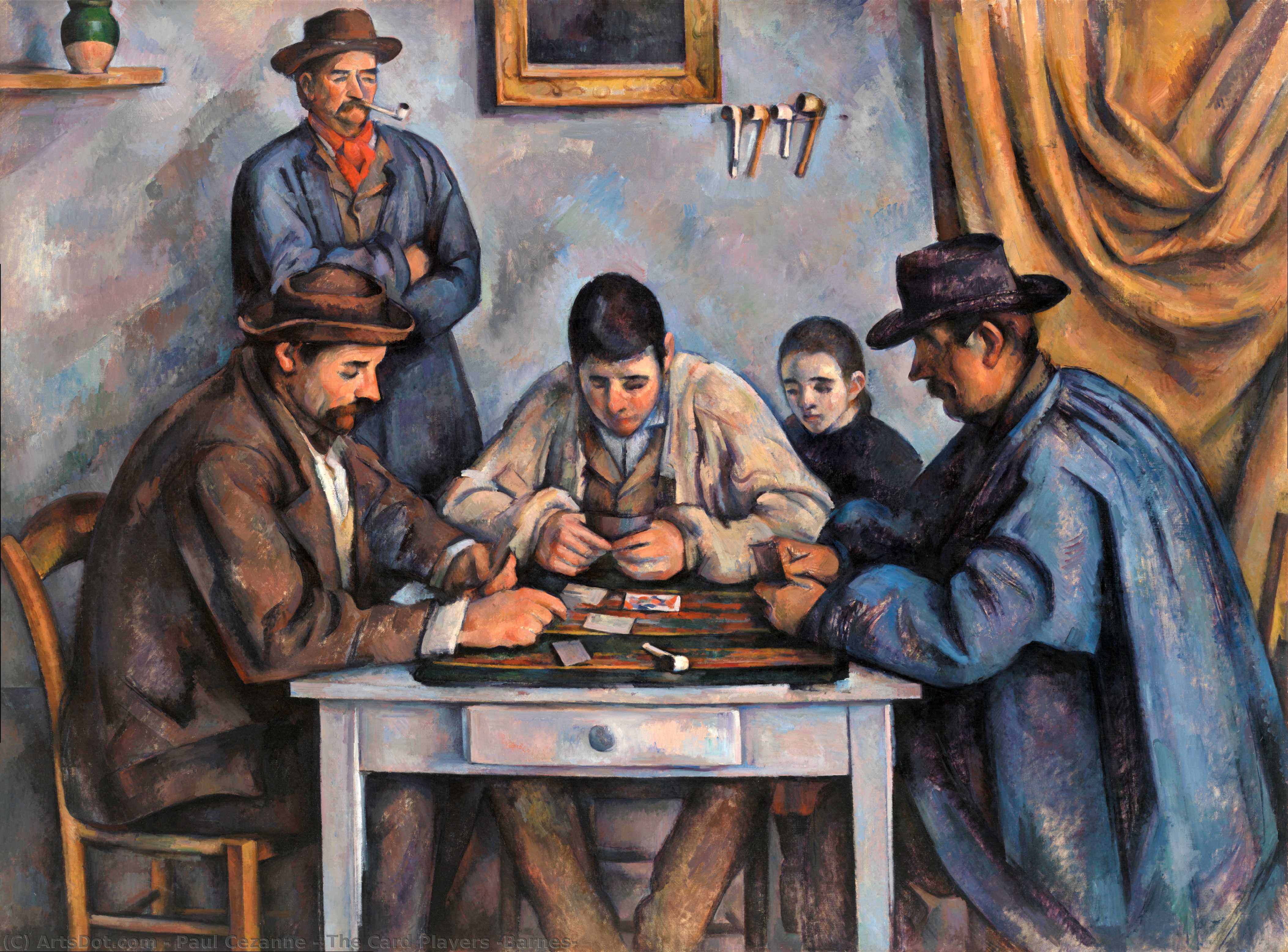 Wikoo.org - موسوعة الفنون الجميلة - اللوحة، العمل الفني Paul Cezanne - The Card Players (Barnes)