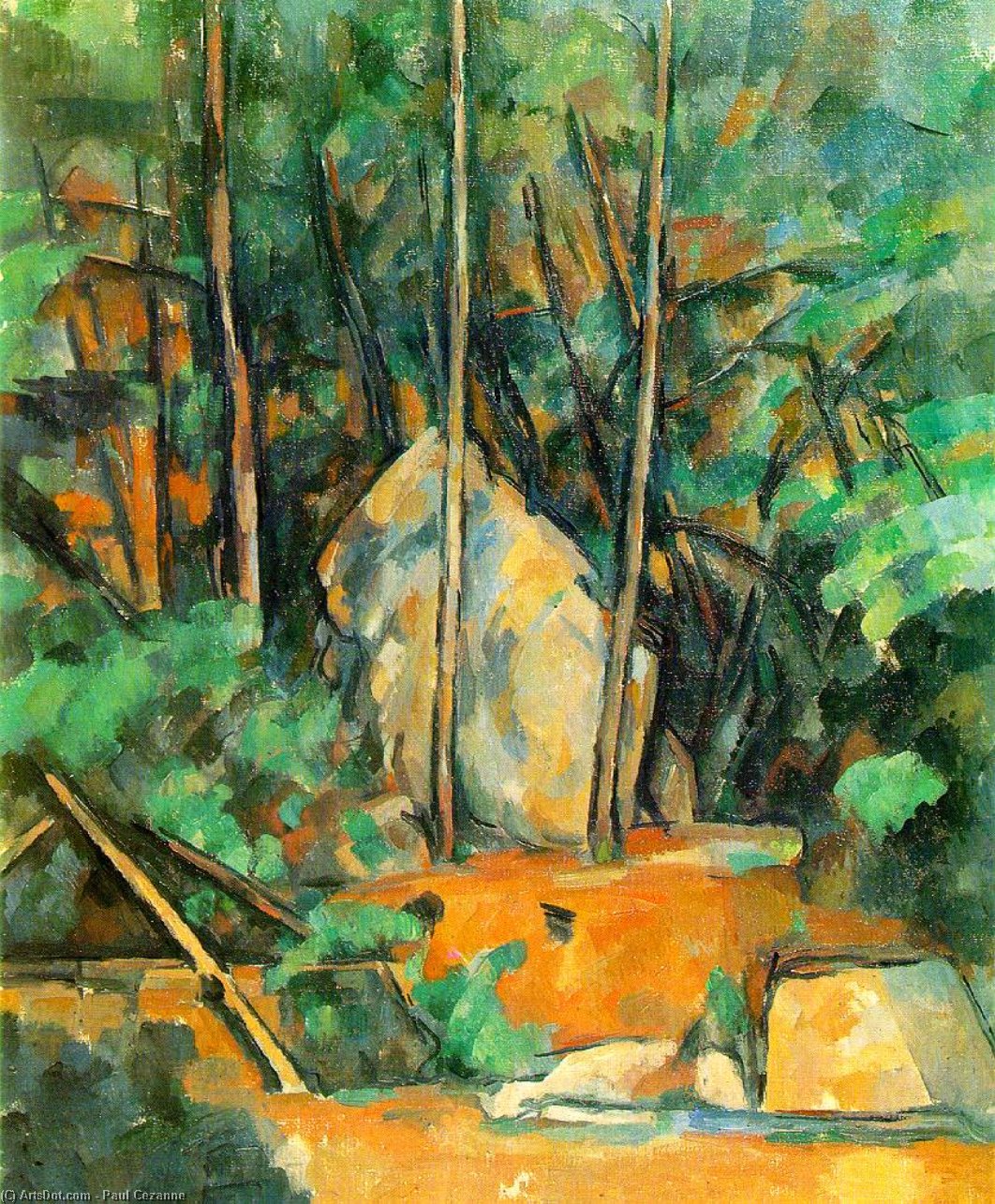 WikiOO.org – 美術百科全書 - 繪畫，作品 Paul Cezanne - 水箱在公园酒庄比诺