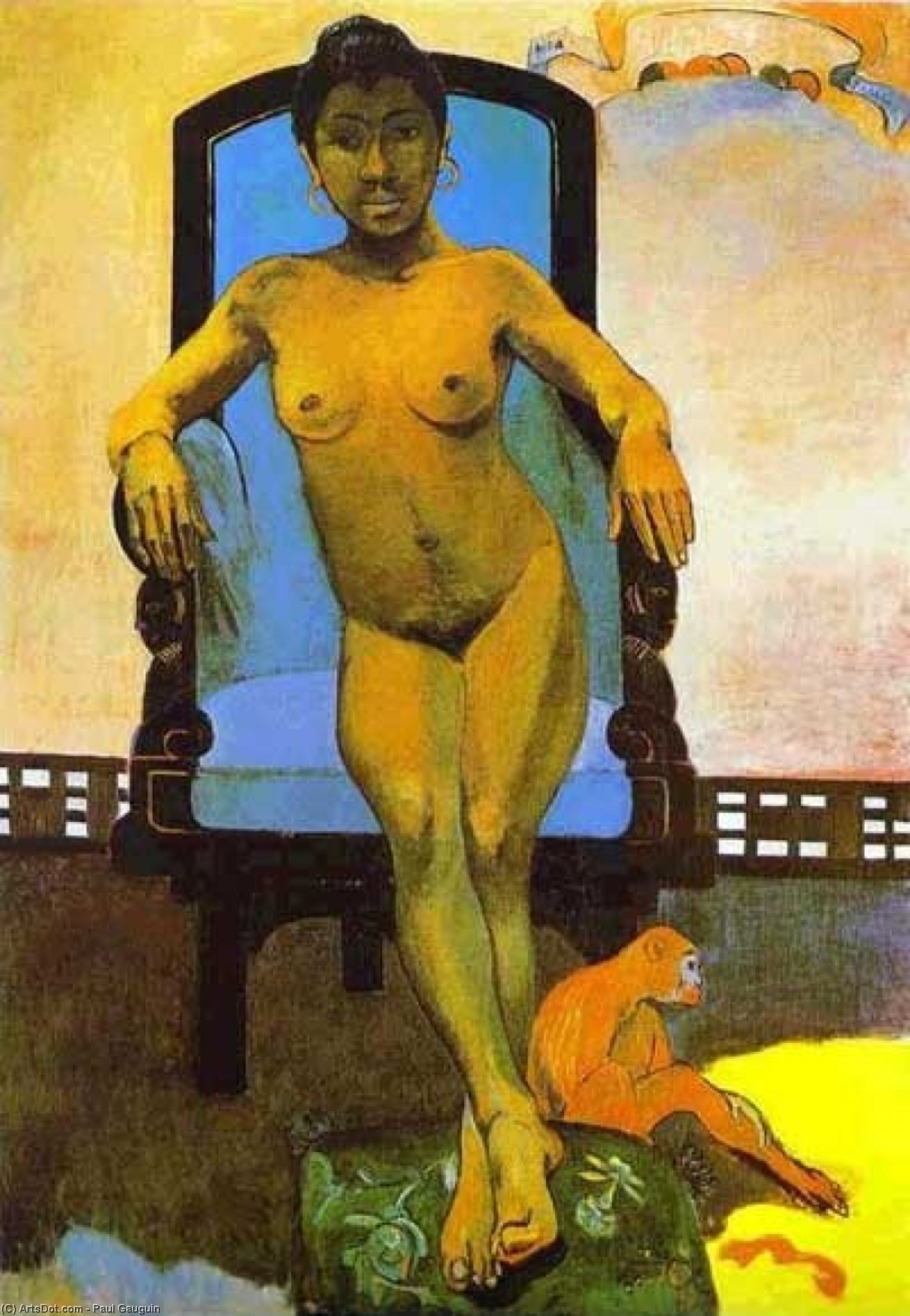 Wikoo.org - موسوعة الفنون الجميلة - اللوحة، العمل الفني Paul Gauguin - Aita Tamari vahina Judith te Parari (Annah the Javanese)