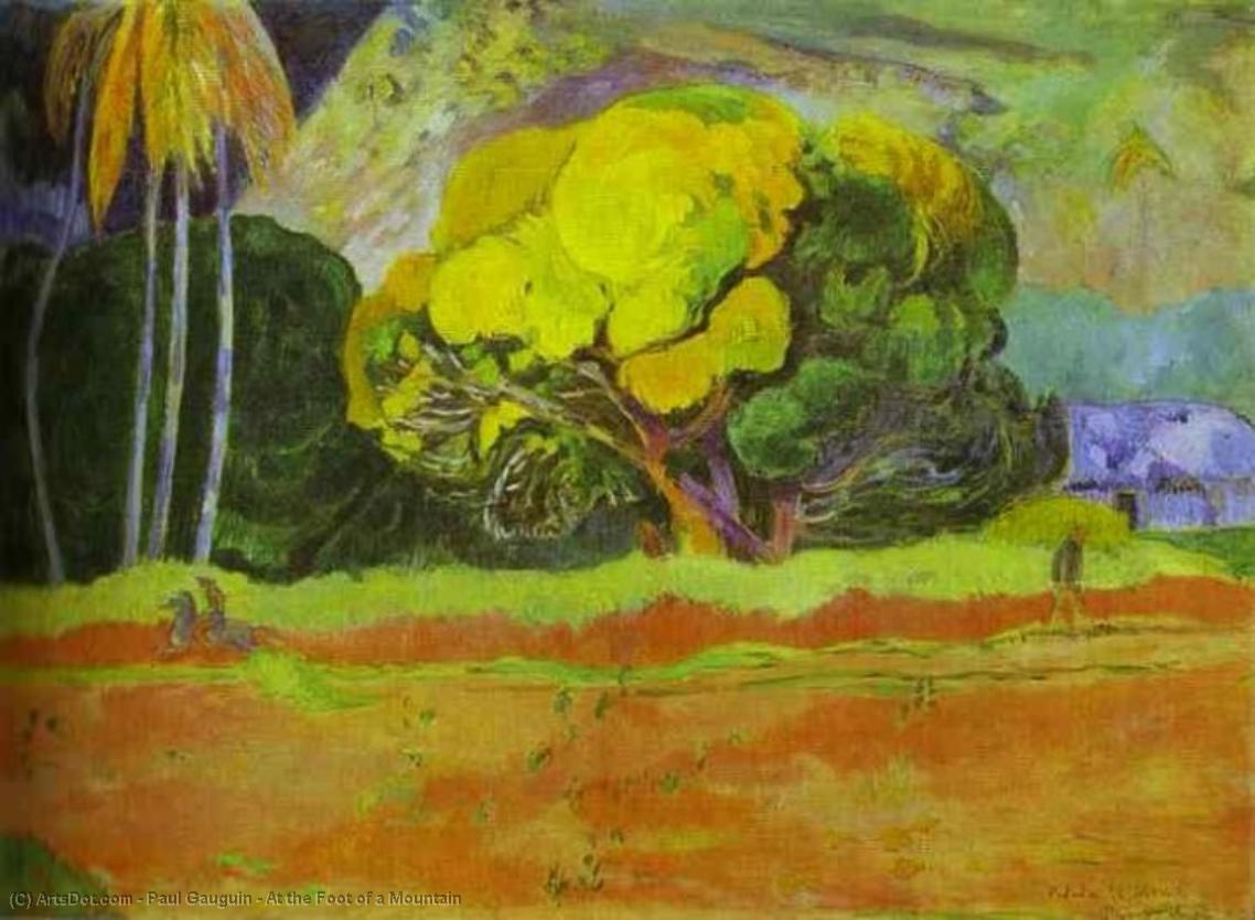 Wikioo.org - The Encyclopedia of Fine Arts - Painting, Artwork by Paul Gauguin - At the Foot of a Mountain