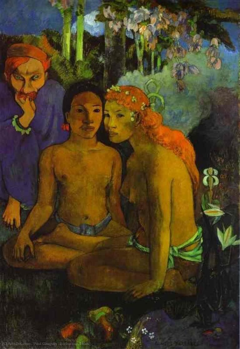Wikioo.org - The Encyclopedia of Fine Arts - Painting, Artwork by Paul Gauguin - Barbarous Tales