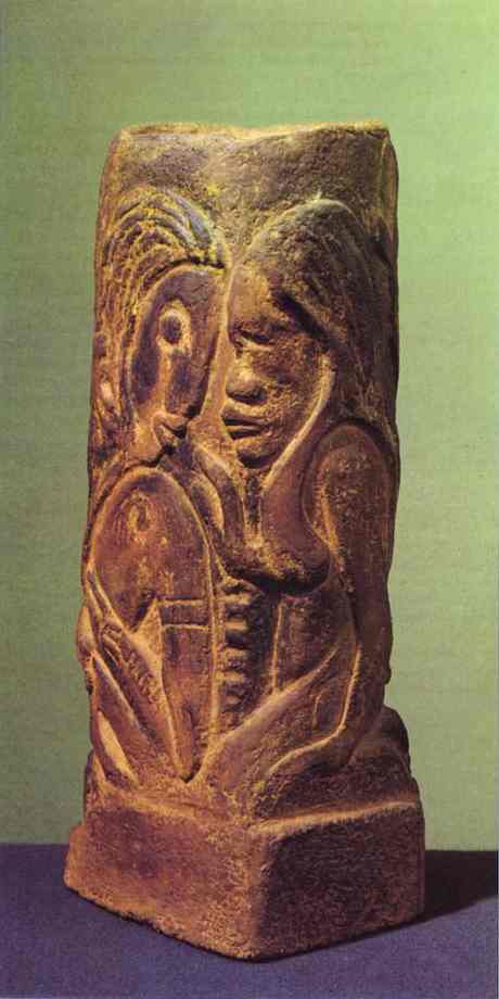 WikiOO.org - Encyclopedia of Fine Arts - Maalaus, taideteos Paul Gauguin - Ceramic vase with Tahitian Gods - Hina and Tefatou
