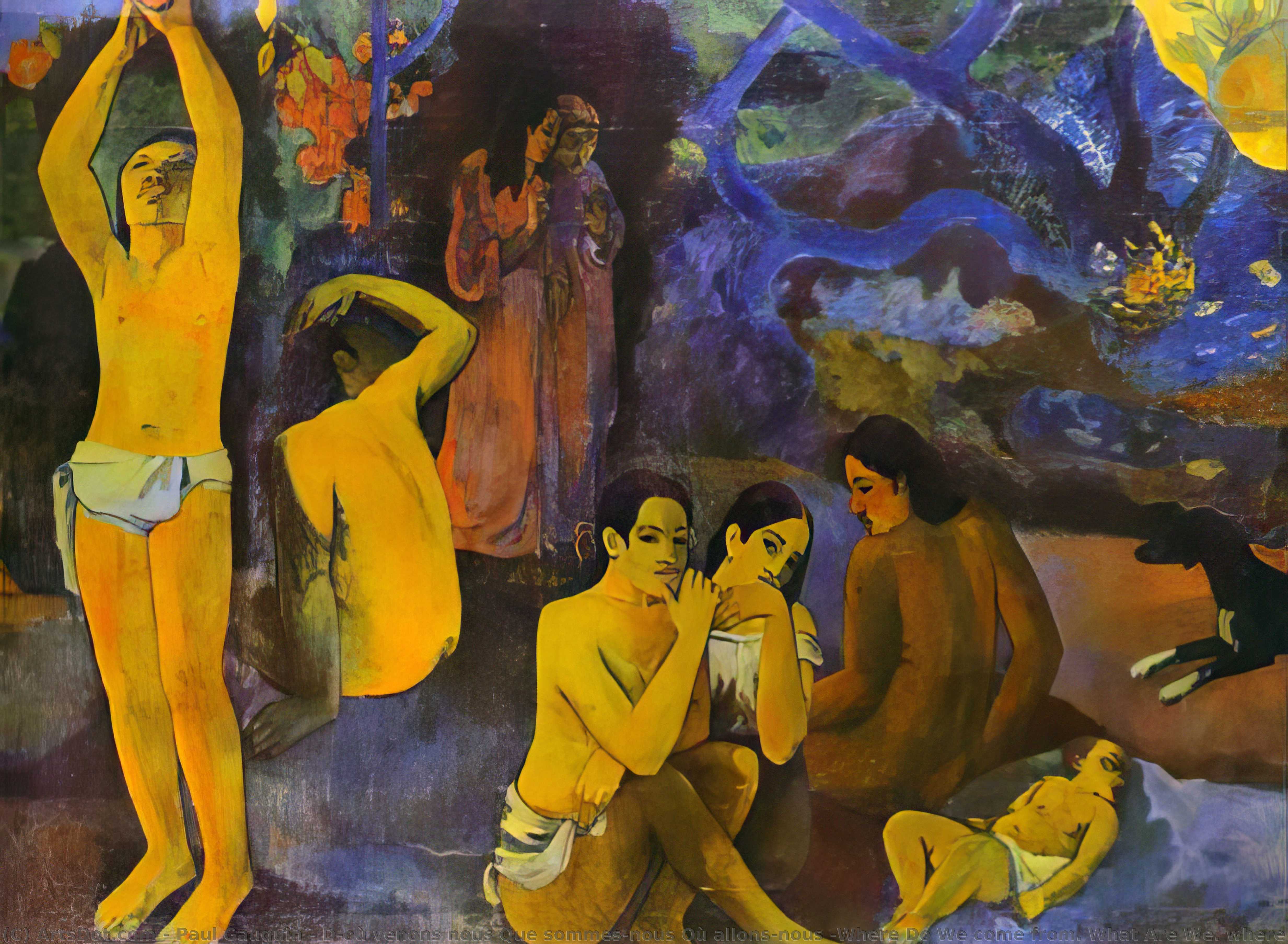 WikiOO.org - Encyclopedia of Fine Arts - Schilderen, Artwork Paul Gauguin - D'où venons nous Que sommes-nous Où allons-nous (Where Do We come from. What Are We. where Are We Going)