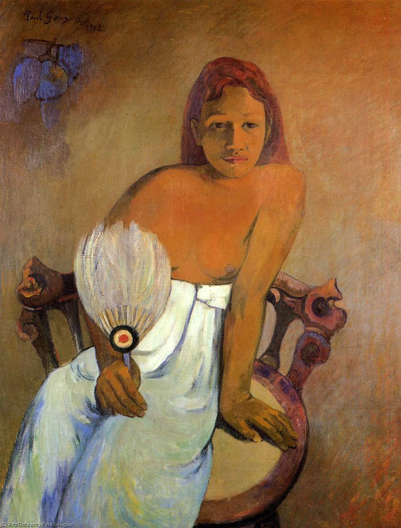 Wikioo.org - The Encyclopedia of Fine Arts - Painting, Artwork by Paul Gauguin - Girl with a Fan