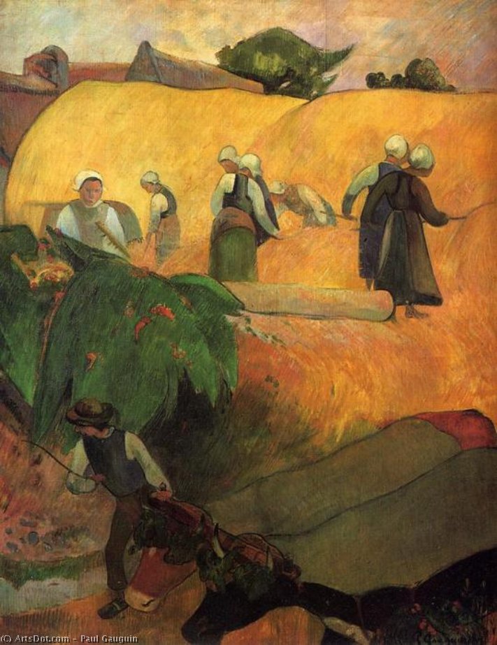Wikioo.org - The Encyclopedia of Fine Arts - Painting, Artwork by Paul Gauguin - Haymaking in Brittany