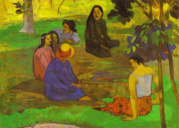 Wikioo.org - The Encyclopedia of Fine Arts - Painting, Artwork by Paul Gauguin - Les Parau Parau (Conversation)