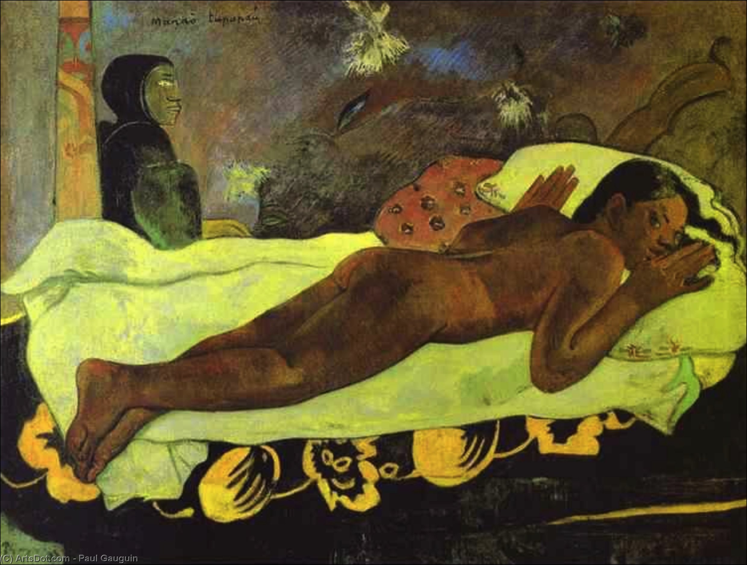Wikioo.org - The Encyclopedia of Fine Arts - Painting, Artwork by Paul Gauguin - Manao tupapau (The Spirit of the Dead Keep Watch)