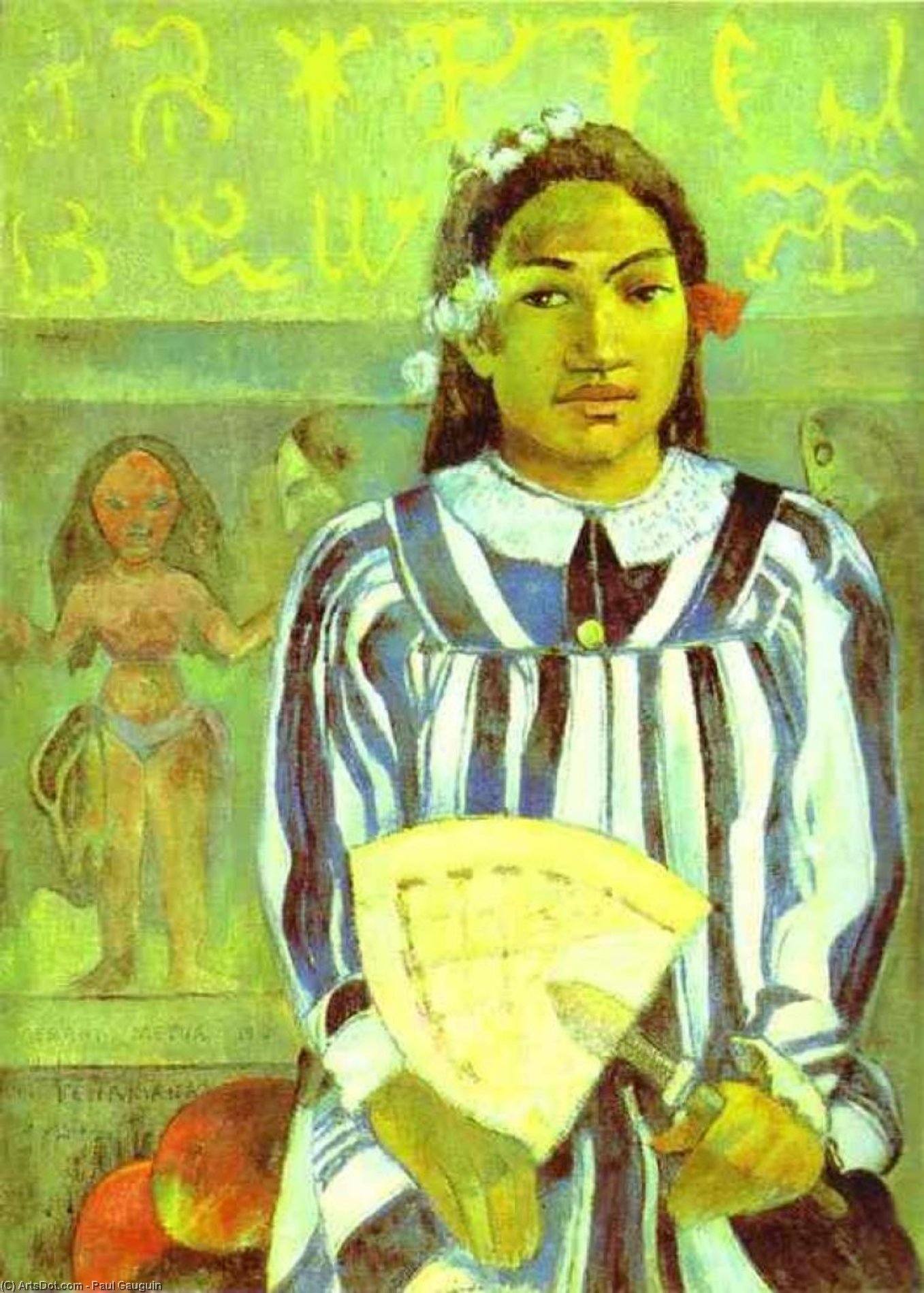 WikiOO.org - Encyclopedia of Fine Arts - Lukisan, Artwork Paul Gauguin - Merahi metua no Tehamana (Ancestors of Tehamana)
