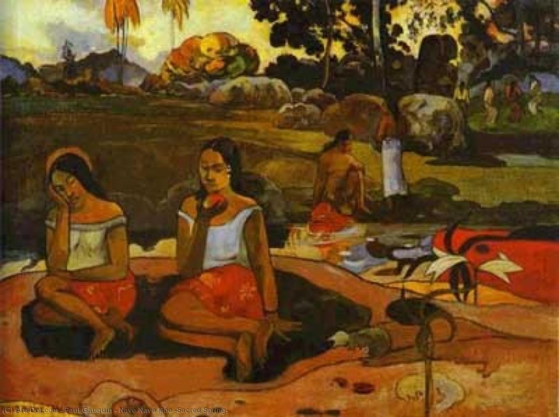 WikiOO.org - Güzel Sanatlar Ansiklopedisi - Resim, Resimler Paul Gauguin - Nave Nave Moe (Sacred Spring)