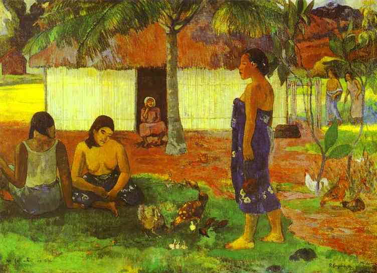 Wikioo.org - สารานุกรมวิจิตรศิลป์ - จิตรกรรม Paul Gauguin - No te aha oe riri (Why Are You Angry)