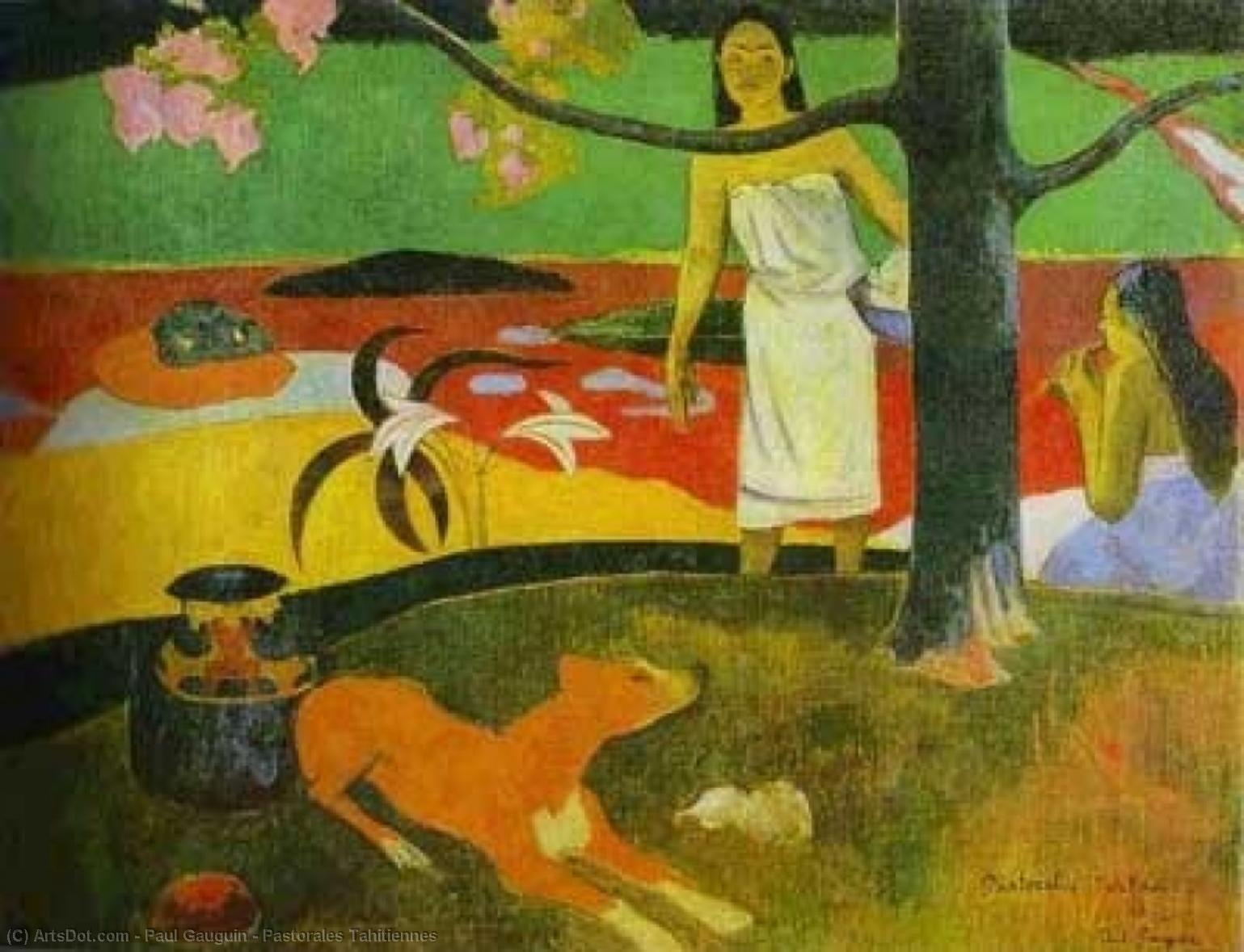 Wikioo.org - Die Enzyklopädie bildender Kunst - Malerei, Kunstwerk von Paul Gauguin - pastorales tahitiennes