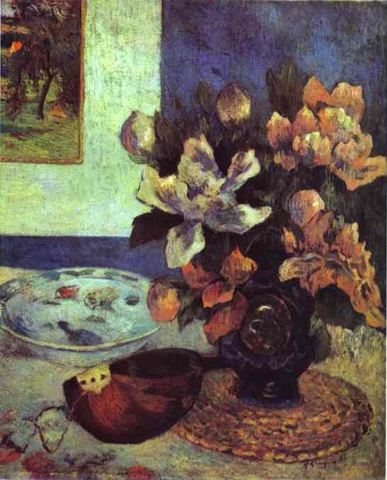 Wikioo.org - The Encyclopedia of Fine Arts - Painting, Artwork by Paul Gauguin - Still Life with Mandolin
