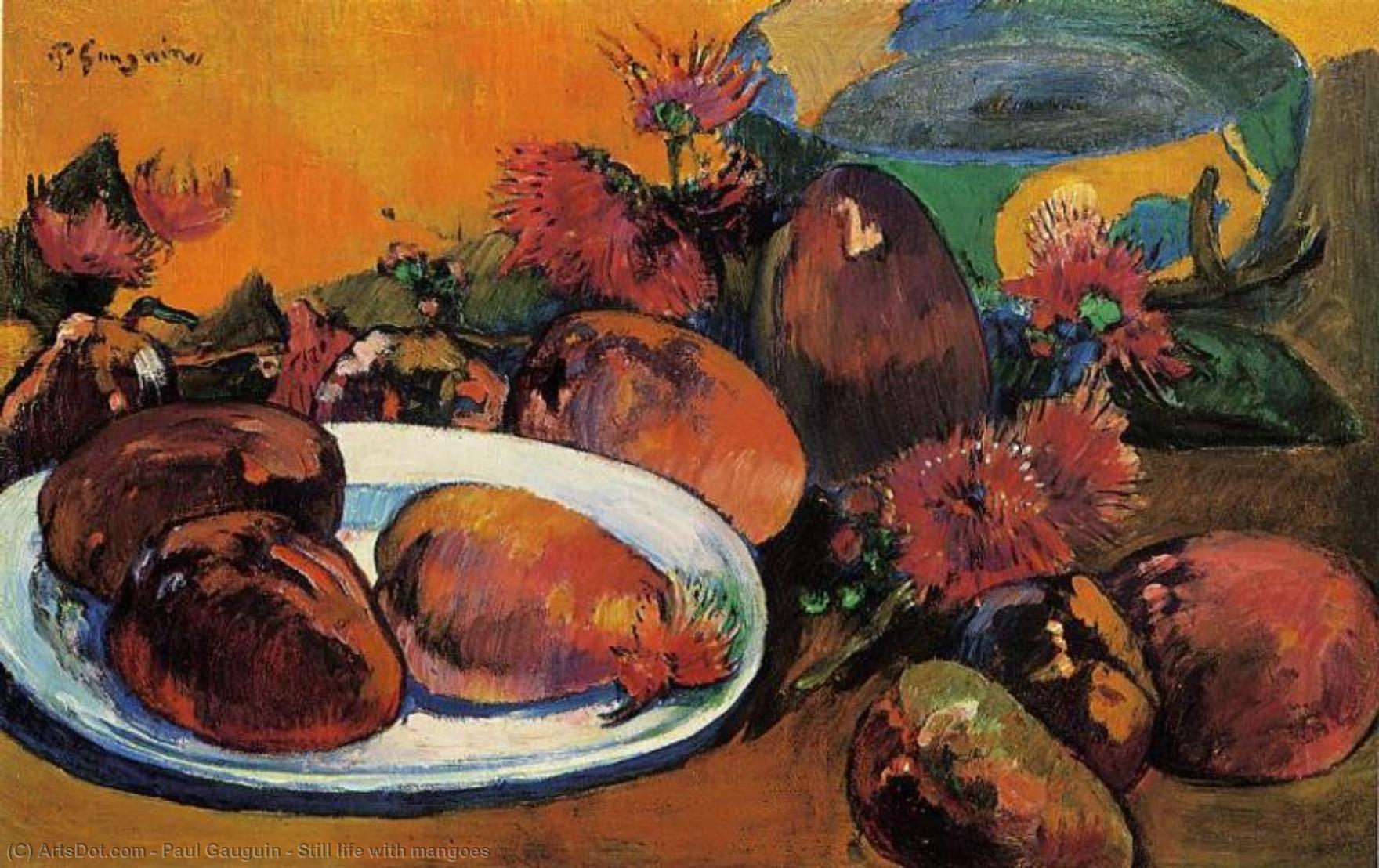 Wikioo.org – L'Encyclopédie des Beaux Arts - Peinture, Oeuvre de Paul Gauguin - Nature morte avec des mangues