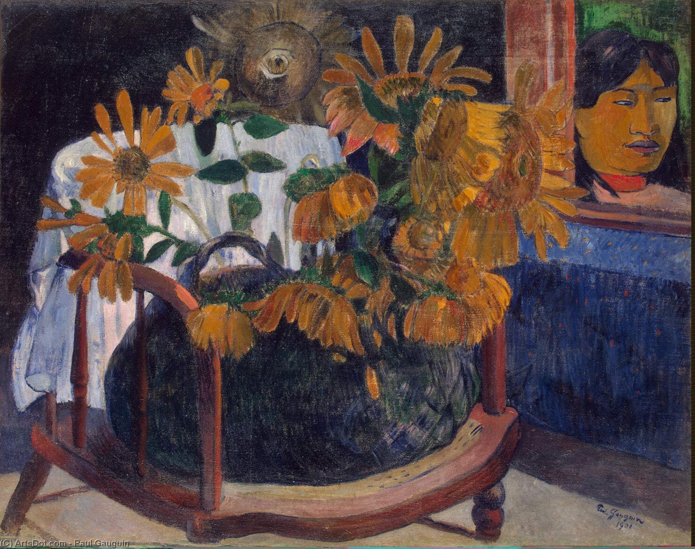 WikiOO.org - Εγκυκλοπαίδεια Καλών Τεχνών - Ζωγραφική, έργα τέχνης Paul Gauguin - Sunflowers