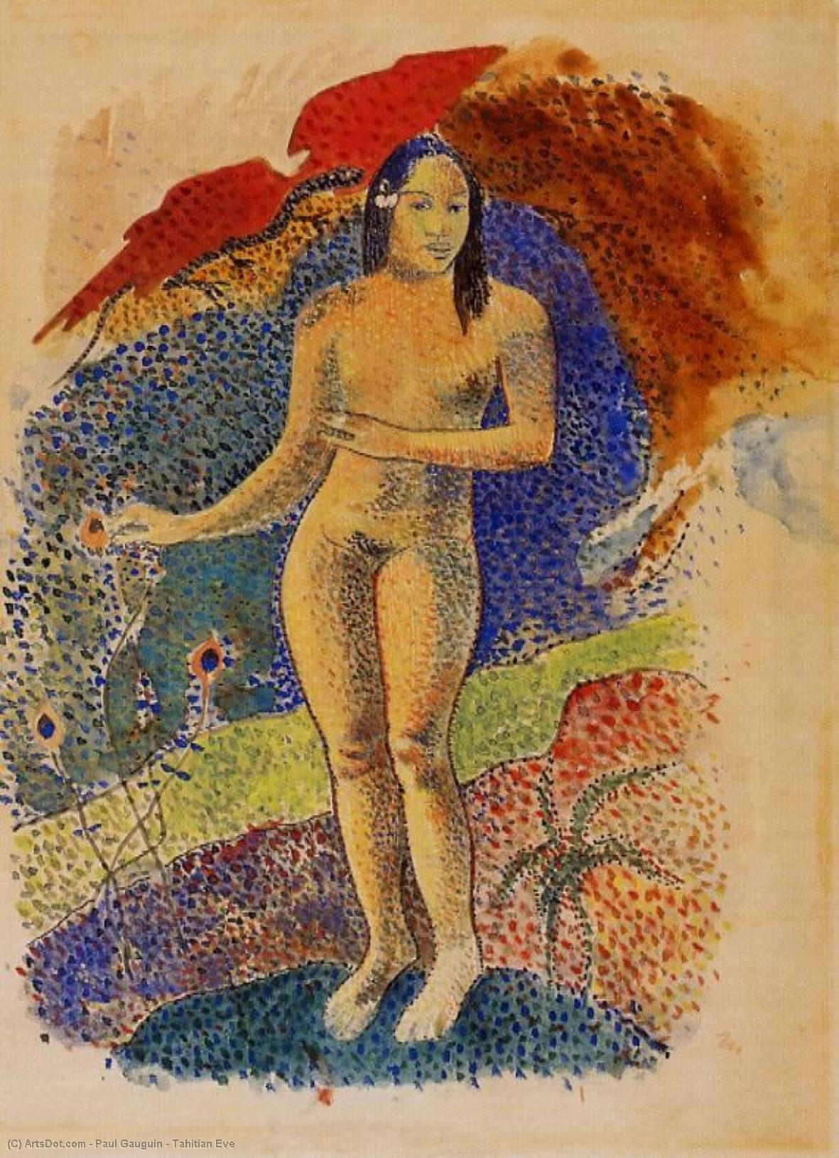 Wikioo.org - Encyklopedia Sztuk Pięknych - Malarstwo, Grafika Paul Gauguin - Tahitian Eve