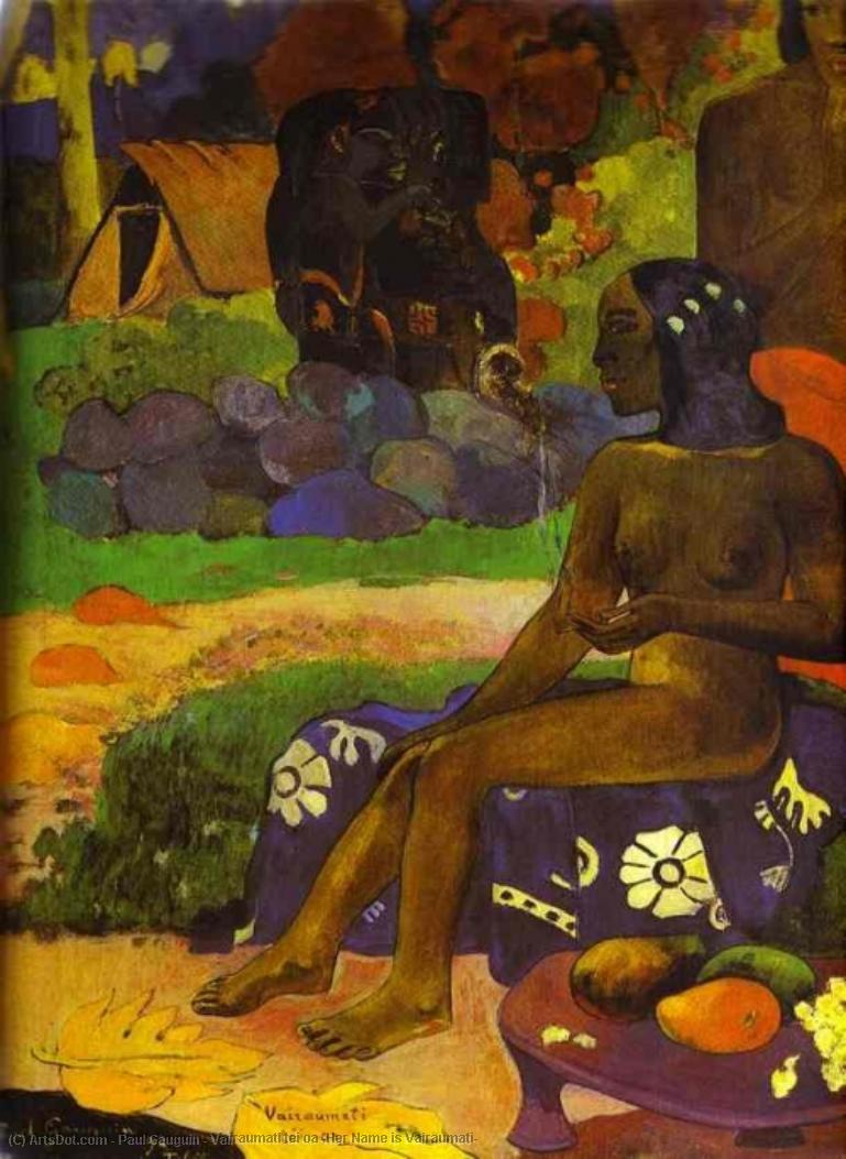 Wikoo.org - موسوعة الفنون الجميلة - اللوحة، العمل الفني Paul Gauguin - Vaïraumati tei oa (Her Name is Vairaumati)