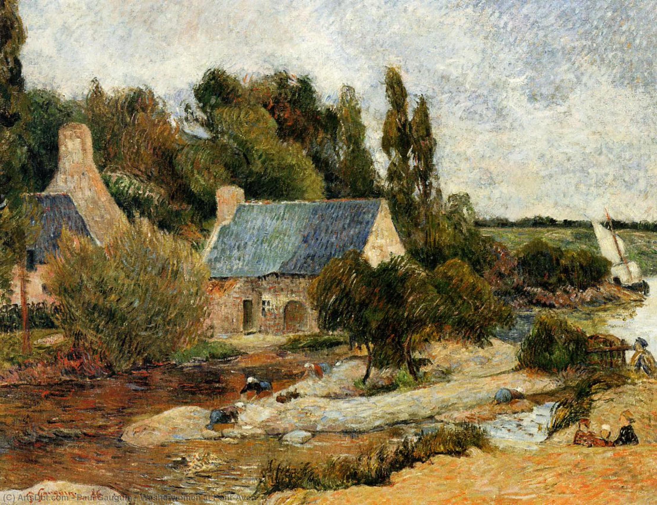 Wikioo.org - The Encyclopedia of Fine Arts - Painting, Artwork by Paul Gauguin - Washerwomen at Pont-Aven