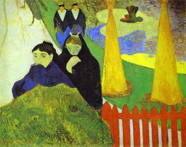 Wikioo.org - The Encyclopedia of Fine Arts - Painting, Artwork by Paul Gauguin - Women from Arles in the Public Garden, the Mistral