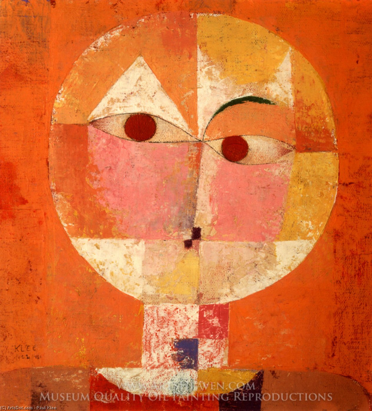 WikiOO.org - Enciklopedija dailės - Tapyba, meno kuriniai Paul Klee - Head of a Man