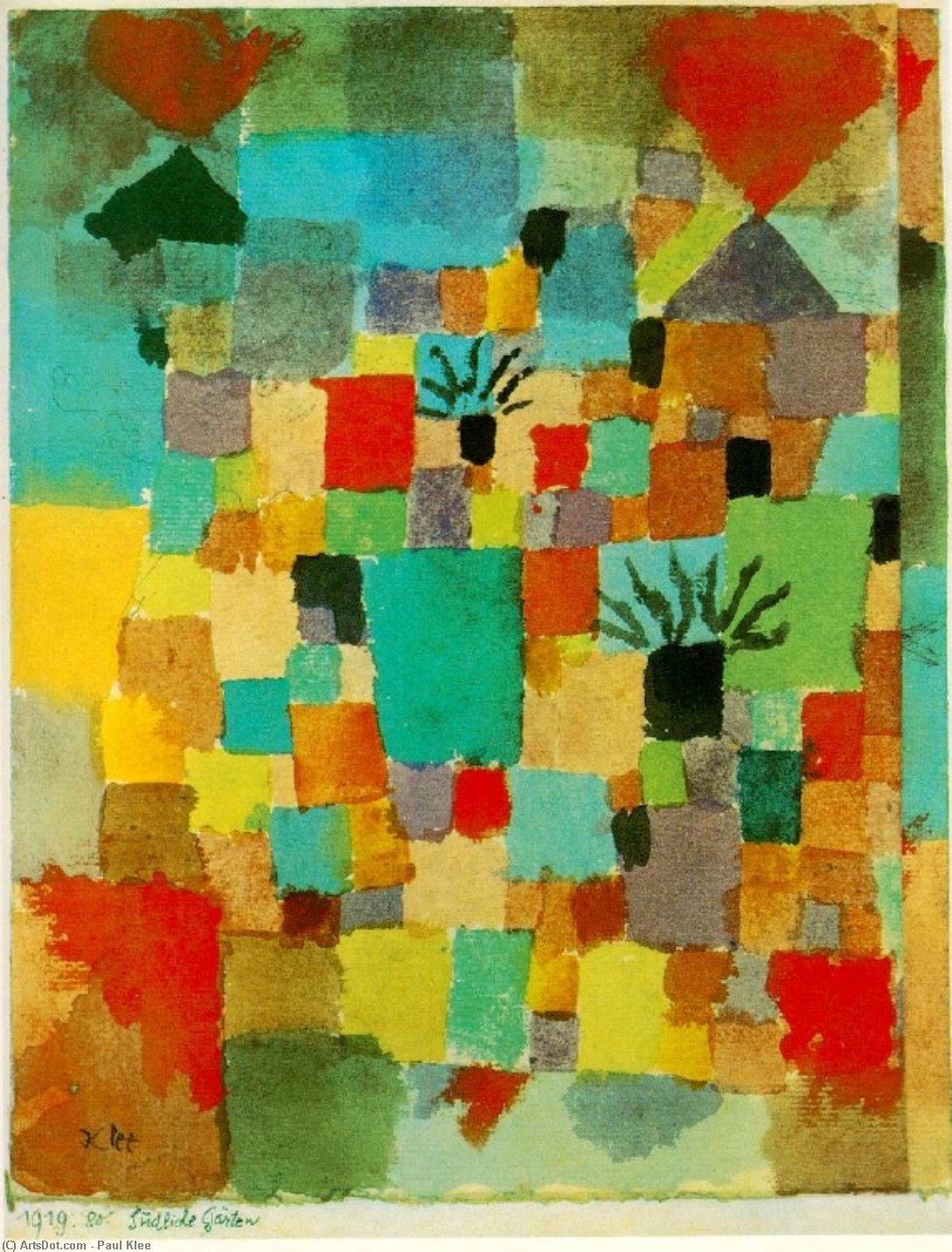 Wikioo.org – L'Encyclopédie des Beaux Arts - Peinture, Oeuvre de Paul Klee - sud tunisienne  jardins