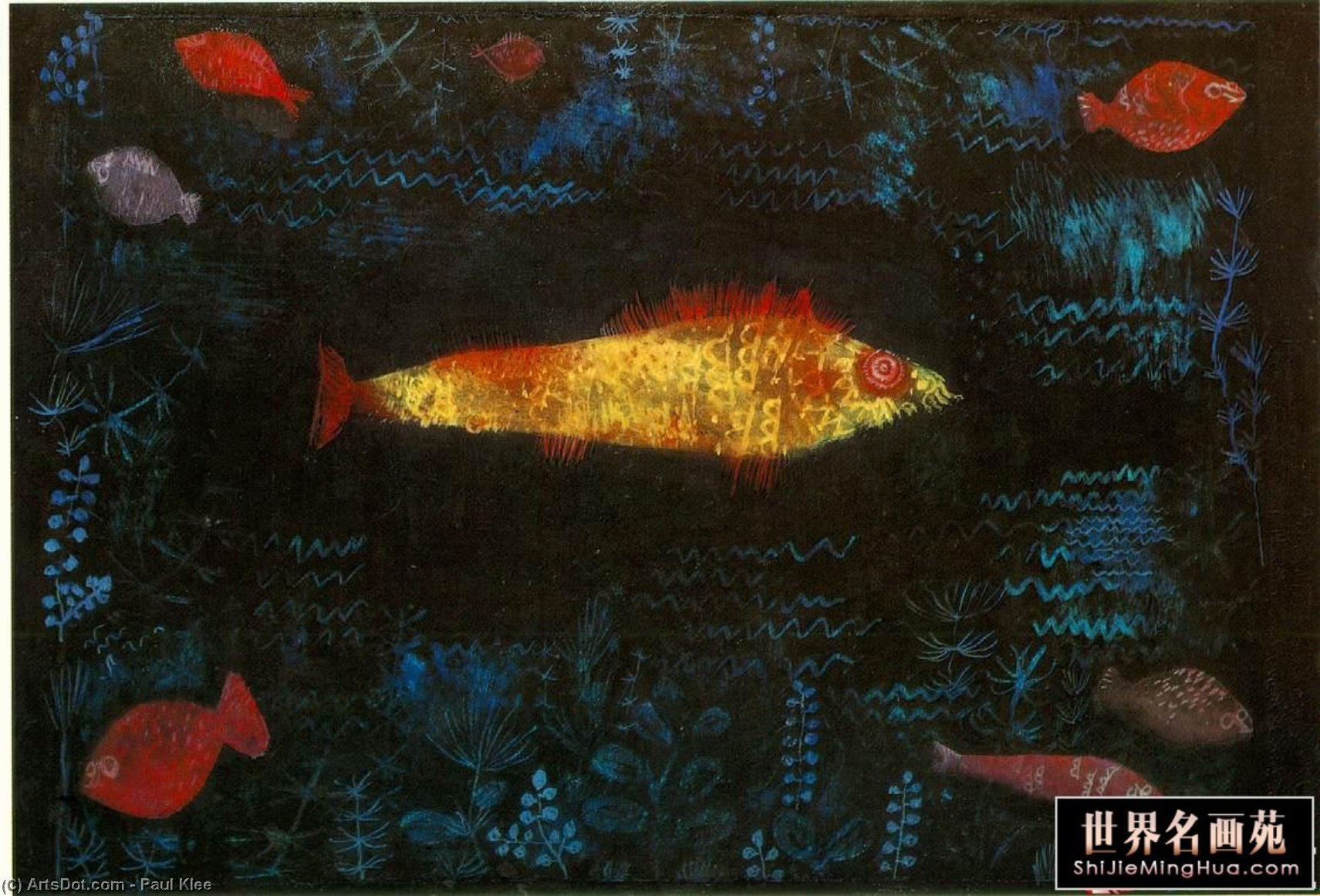 WikiOO.org - Encyclopedia of Fine Arts - Malba, Artwork Paul Klee - The Golden Fish