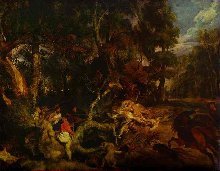 Wikioo.org - The Encyclopedia of Fine Arts - Painting, Artwork by Peter Paul Rubens - A Boar Hunt