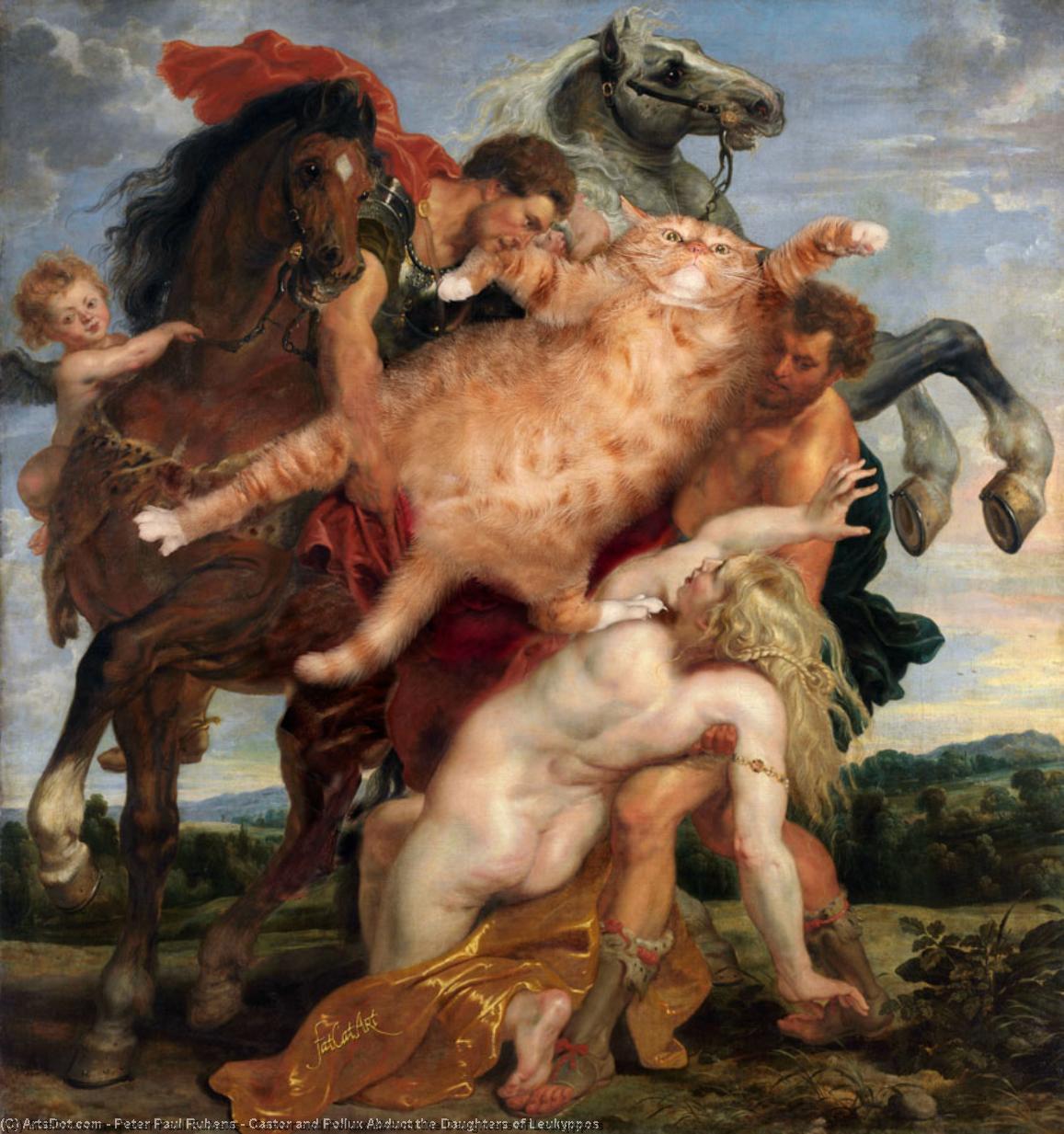 WikiOO.org - Enciclopédia das Belas Artes - Pintura, Arte por Peter Paul Rubens - Castor and Pollux Abduct the Daughters of Leukyppos